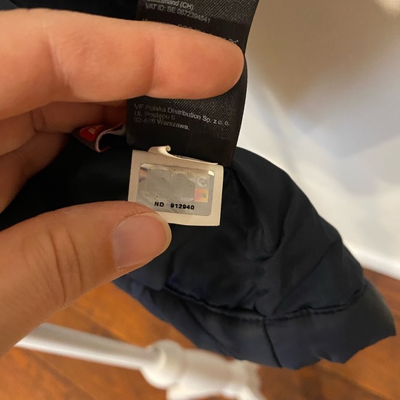 The North Face Navy Blue Quilted Coat Jacket Long - Picture 15 of 15